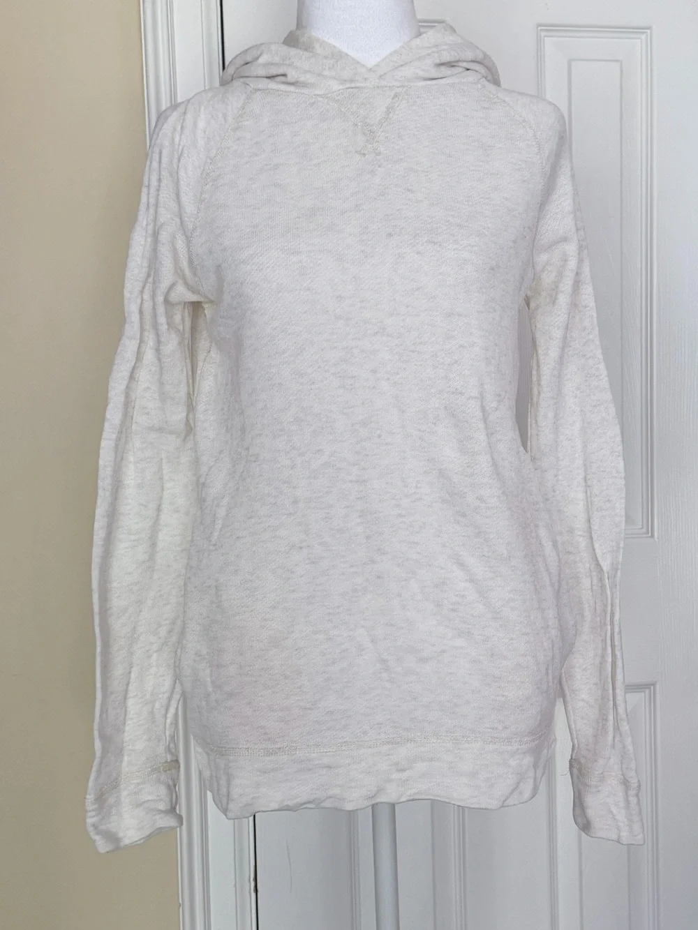 J.Crew XS Ivory Cotton Lightweight Hoodie ,Pockets Beach, XS